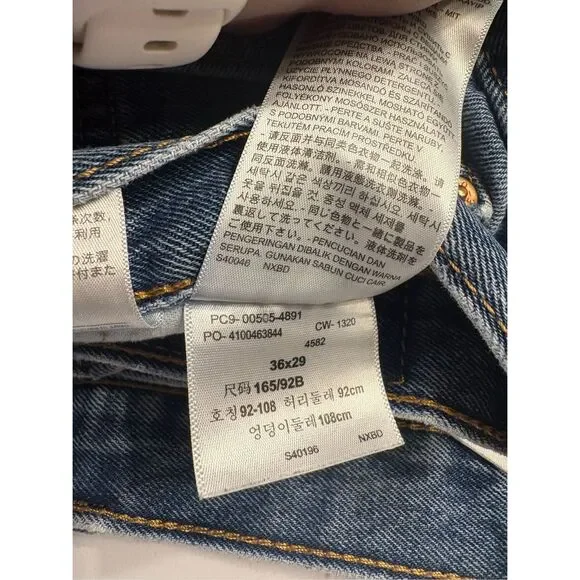 Levi’s 505 Men Slim Straight Fit Light Wash Denim Blue Jean 36Wx29L 4 Pairs
